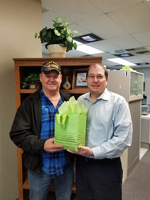Congratulations to our lucky patient, Darrell. He was the winner of our Thanks-a-Latte Drawing held on March 4th. He received a Starbucks gift card in a gift bag with Starbuck’s goodies.  