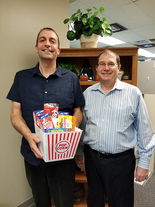 Congratulations to our lucky patient, Steve. He was the winner of our Patient Appreciation Drawing for a Movie Night held on October 1, 2018. He received an assortment of candy and a gift card for AMC Showplace.